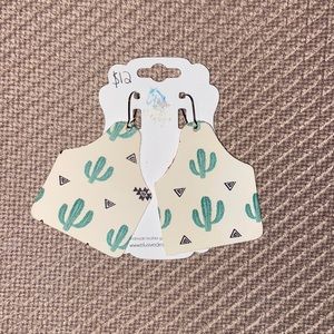 Cactus Cow Tag Earrings